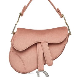 Replica Christian Dior Mini Saddle Velvet Bag Pink
