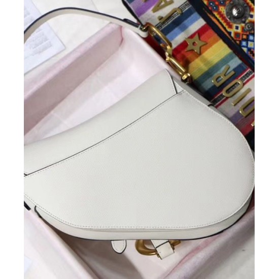 Fake Christian Dior Saddle Bag M0446 White Replica