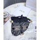Replica Christian Dior Saddle Original Oblique Embroidered Canvas Bag Dark Blue