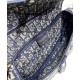 Replica Christian Dior Saddle Original Oblique Embroidered Canvas Bag Dark Blue