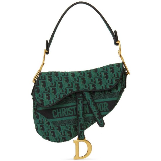 Fake Christian Dior Saddle Original Oblique Embroidered Canvas Bag Green Replica Fake Christian Dior Saddle Original Oblique Embroidered Canvas Bag Green Replica