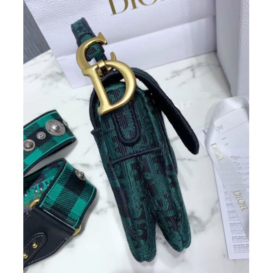 Fake Christian Dior Saddle Original Oblique Embroidered Canvas Bag Green Replica Fake Christian Dior Saddle Original Oblique Embroidered Canvas Bag Green Replica