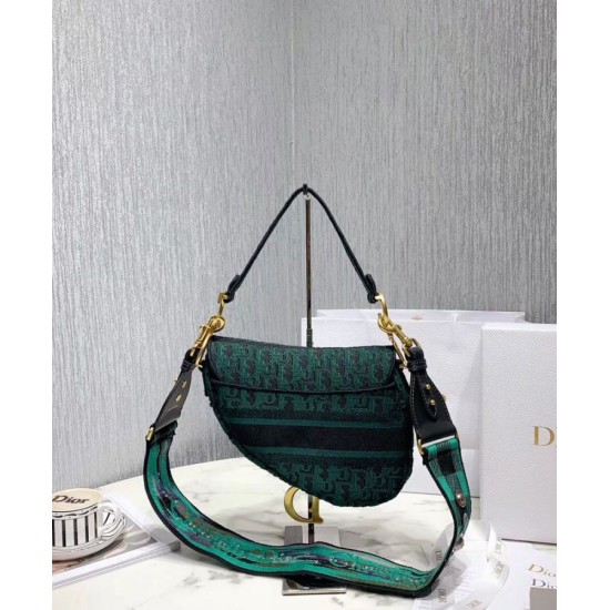Fake Christian Dior Saddle Original Oblique Embroidered Canvas Bag Green Replica Fake Christian Dior Saddle Original Oblique Embroidered Canvas Bag Green Replica
