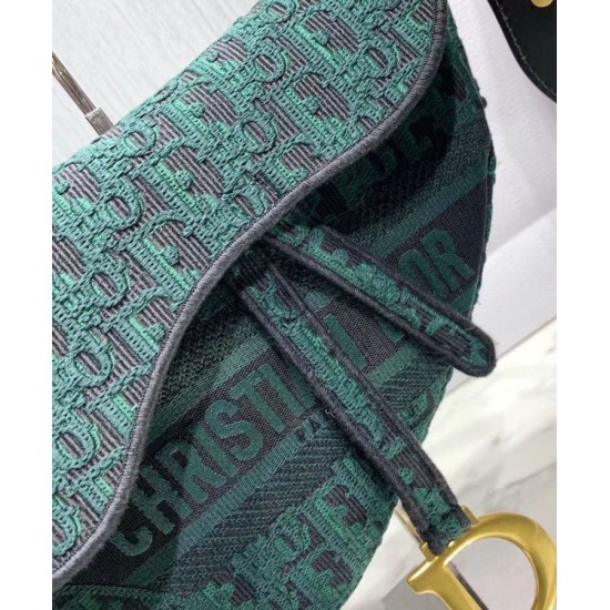 Fake Christian Dior Saddle Original Oblique Embroidered Canvas Bag Green Replica Fake Christian Dior Saddle Original Oblique Embroidered Canvas Bag Green Replica