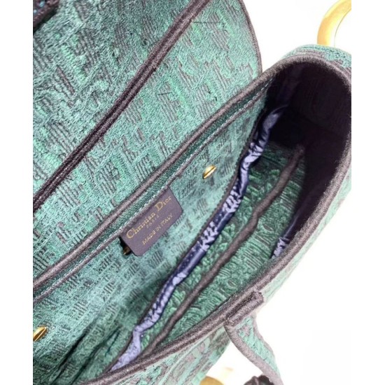 Fake Christian Dior Saddle Original Oblique Embroidered Canvas Bag Green Replica Fake Christian Dior Saddle Original Oblique Embroidered Canvas Bag Green Replica