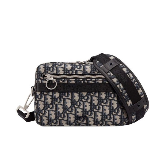 Replica Christian Dior Safari Dior Oblique Messenger Bag Dark Blue