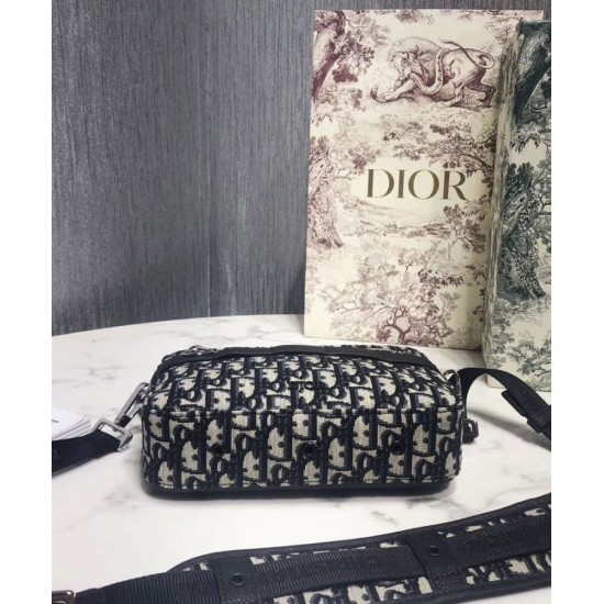 Replica Christian Dior Safari Dior Oblique Messenger Bag Dark Blue