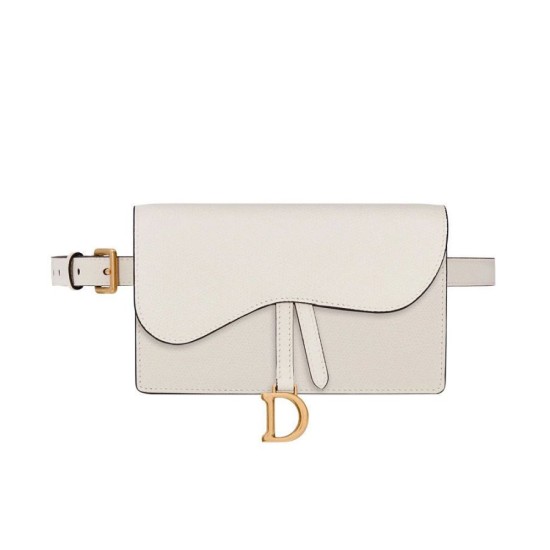 Replica Christian Dior Saddle Belt Clutch White