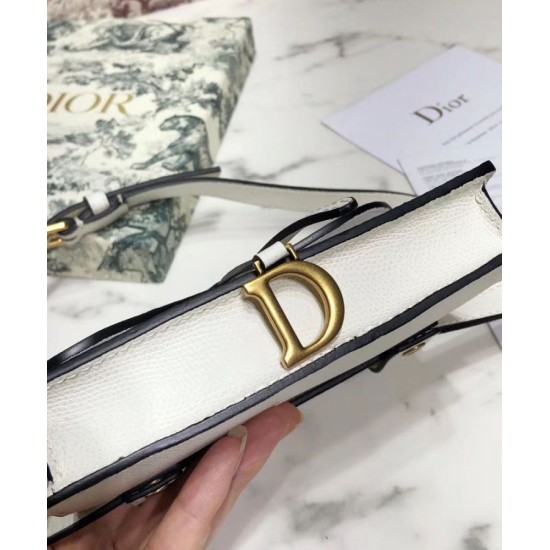 Replica Christian Dior Saddle Belt Clutch White