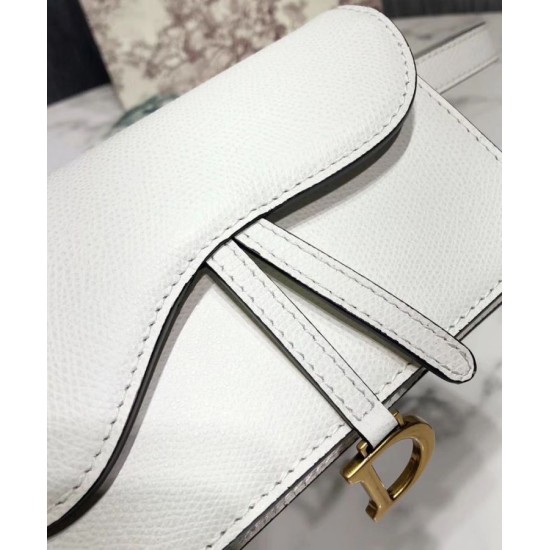 Replica Christian Dior Saddle Belt Clutch White