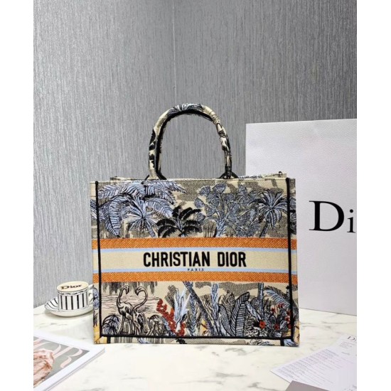 Replica Christian Dior Book Tote Bag In Embroidered Canvas Green