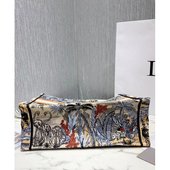 Replica Christian Dior Book Tote Bag In Embroidered Canvas Green