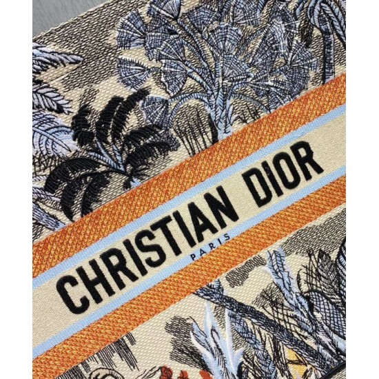 Replica Christian Dior Book Tote Bag In Embroidered Canvas Green