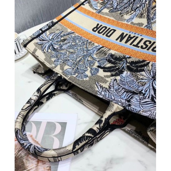 Replica Christian Dior Book Tote Bag In Embroidered Canvas Green
