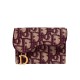 Fake Christian Dior Oblique Saddle Wallet Red Replica