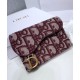Fake Christian Dior Oblique Saddle Wallet Red Replica