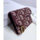 Fake Christian Dior Oblique Saddle Wallet Red Replica