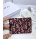 Fake Christian Dior Oblique Saddle Wallet Red Replica