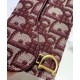 Fake Christian Dior Oblique Saddle Wallet Red Replica