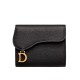 Replica Christian Dior Saddle Calfskin Wallet Black