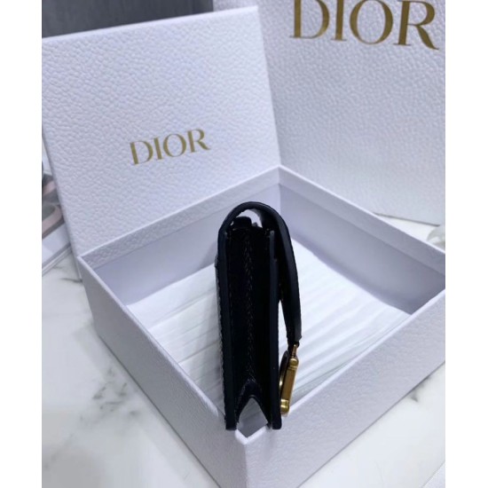 Replica Christian Dior Saddle Calfskin Wallet Black