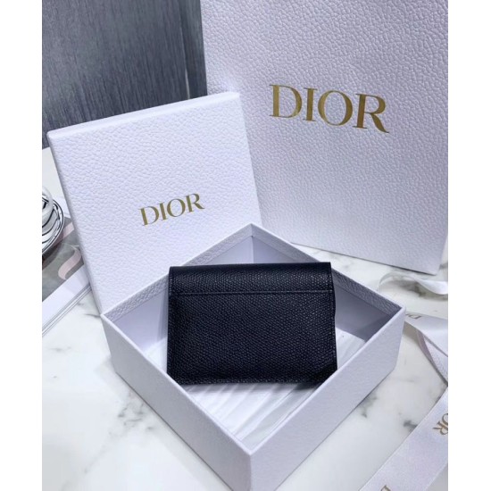 Replica Christian Dior Saddle Calfskin Wallet Black