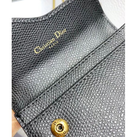 Replica Christian Dior Saddle Calfskin Wallet Black