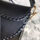 Replica Christian Dior Grooved Edge Saddle Bag Black
