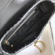 Replica Christian Dior Grooved Edge Saddle Bag Black