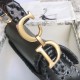 Replica Christian Dior Grooved Edge Saddle Bag Black