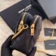 Replica YSL Saint Laurent Becky Double Zip Pouch Quilted Lambskin Black