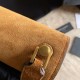 Fake YSL Saint Laurent Carre Satchel Suede Bag Brown Replica