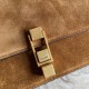 Fake YSL Saint Laurent Carre Satchel Suede Bag Brown Replica