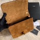 Fake YSL Saint Laurent Carre Satchel Suede Bag Brown Replica