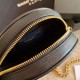Replica YSL Saint Laurent Vinyle Round Camera Bag Black