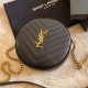 Replica YSL Saint Laurent Vinyle Round Camera Bag Black