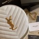 Replica YSL Saint Laurent Vinyle Round Camera Bag White
