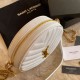 Replica YSL Saint Laurent Vinyle Round Camera Bag White