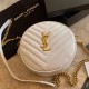 Replica YSL Saint Laurent Vinyle Round Camera Bag White