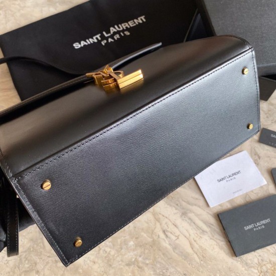 Fake YSL Saint Laurent Cassandra Medium Bag Black Replica