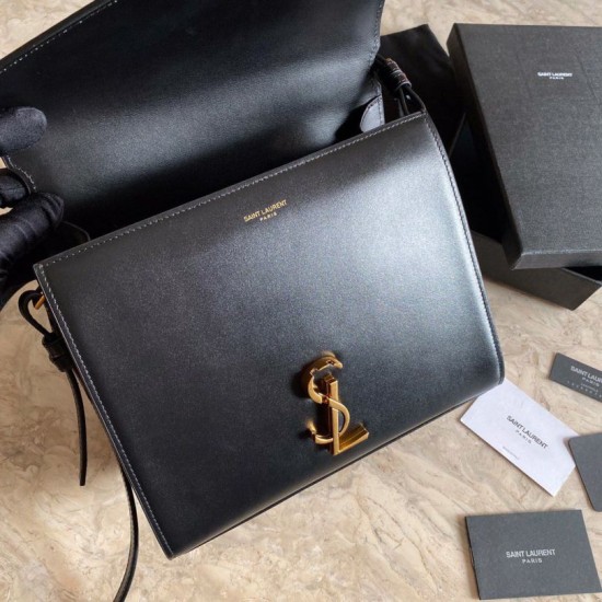 Fake YSL Saint Laurent Cassandra Medium Bag Black Replica