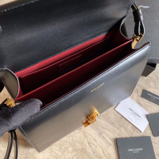 Fake YSL Saint Laurent Cassandra Medium Bag Black Replica