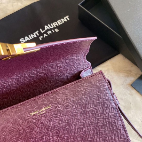 Fake YSL Saint Laurent Cassandra Medium Bag Claret Replica Replica YSL Saint Laurent Cassandra Medium Bag Claret