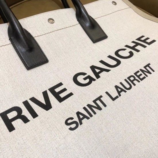 Replica YSL Saint Laurent Rive Gauche Tote Bag Beige