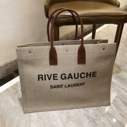 Replica YSL Saint Laurent Rive Gauche Tote Bag Gray