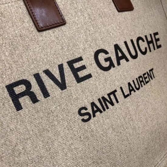 Replica YSL Saint Laurent Rive Gauche Tote Bag Gray