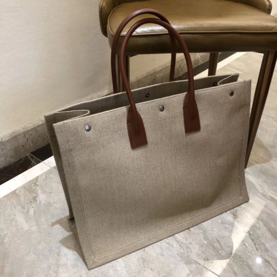 Replica YSL Saint Laurent Rive Gauche Tote Bag Gray