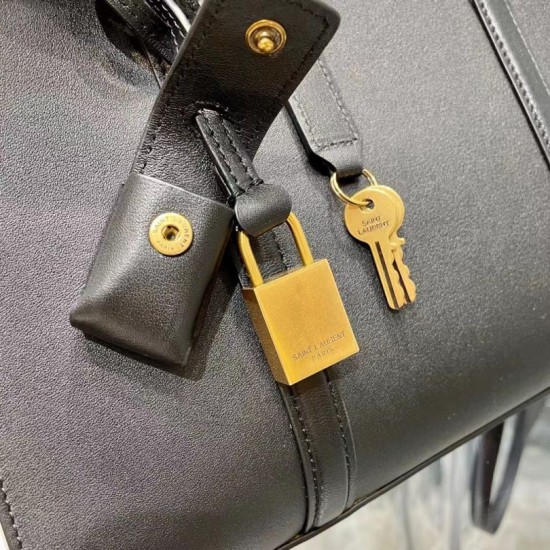 Replica YSL Saint Laurent Lock Baby Duffle Bag Black