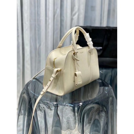 Replica YSL Saint Laurent Lock Baby Duffle Bag Beige
