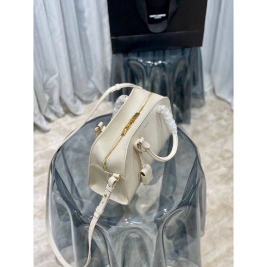 Replica YSL Saint Laurent Lock Baby Duffle Bag Beige